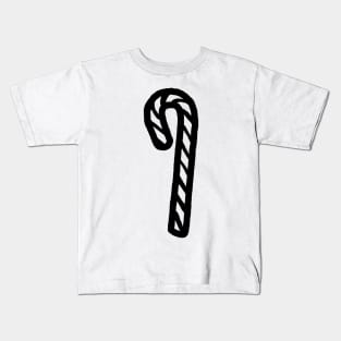 One Candy Cane For Christmas Outline Kids T-Shirt